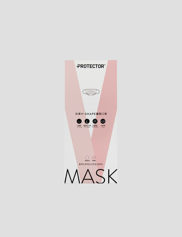 Protector V-Shape Face Mask, Pink/Peach